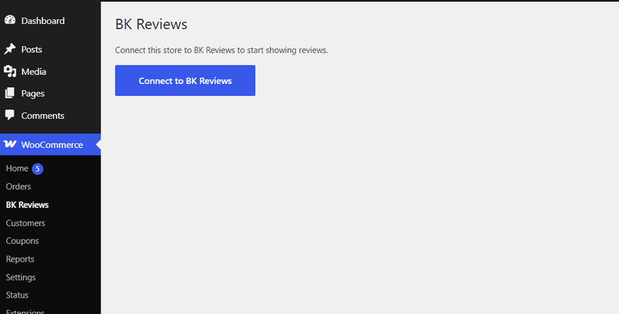 The plugin screen before connecting